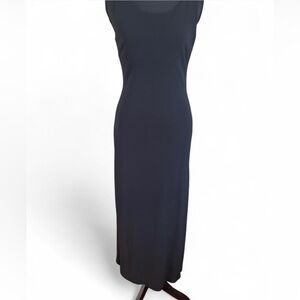 Rimini Elegant Black Sleeveless Maxi Dress with side slit